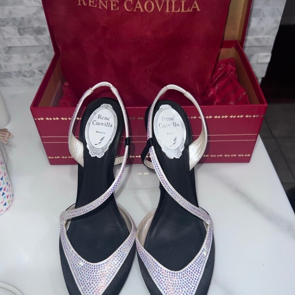 Rene Caovilla Black & White Slingback size 37 7B - Picture 8 of 12